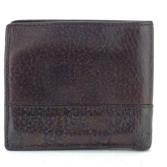 Authentic GUCCI Bifold Wallet Men''s Sima Brown Leather - Picture 1 of 7